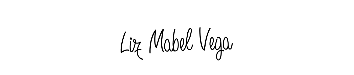 How to make Liz Mabel Vega name signature. Use Angelique-Rose-font-FFP style for creating short signs online. This is the latest handwritten sign. Liz Mabel Vega signature style 5 images and pictures png