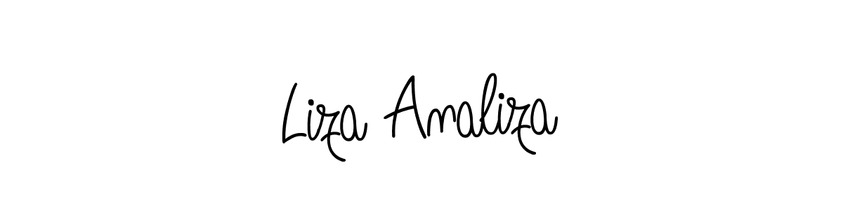 Use a signature maker to create a handwritten signature online. With this signature software, you can design (Angelique-Rose-font-FFP) your own signature for name Liza Analiza. Liza Analiza signature style 5 images and pictures png