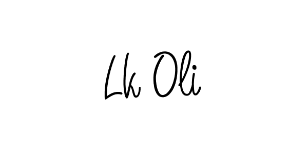 The best way (Angelique-Rose-font-FFP) to make a short signature is to pick only two or three words in your name. The name Lk Oli include a total of six letters. For converting this name. Lk Oli signature style 5 images and pictures png