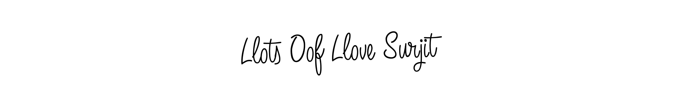 Llots Oof Llove Surjit stylish signature style. Best Handwritten Sign (Angelique-Rose-font-FFP) for my name. Handwritten Signature Collection Ideas for my name Llots Oof Llove Surjit. Llots Oof Llove Surjit signature style 5 images and pictures png