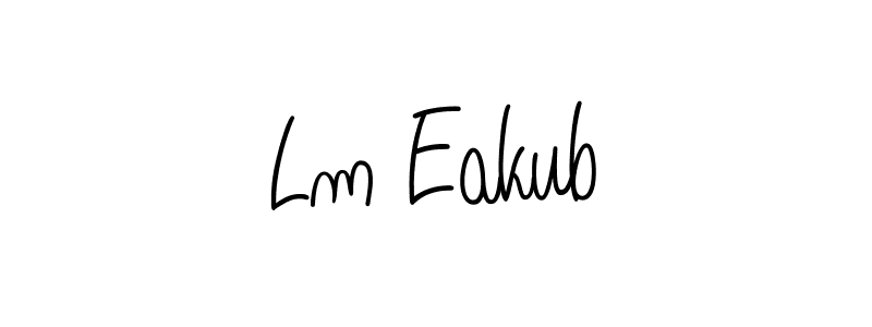 Design your own signature with our free online signature maker. With this signature software, you can create a handwritten (Angelique-Rose-font-FFP) signature for name Lm Eakub. Lm Eakub signature style 5 images and pictures png