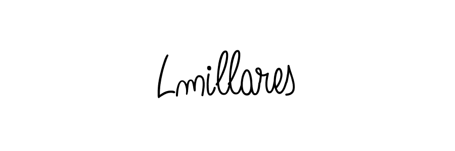 Lmillares stylish signature style. Best Handwritten Sign (Angelique-Rose-font-FFP) for my name. Handwritten Signature Collection Ideas for my name Lmillares. Lmillares signature style 5 images and pictures png