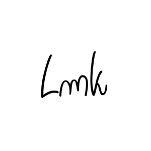 Use a signature maker to create a handwritten signature online. With this signature software, you can design (Angelique-Rose-font-FFP) your own signature for name Lmk. Lmk signature style 5 images and pictures png