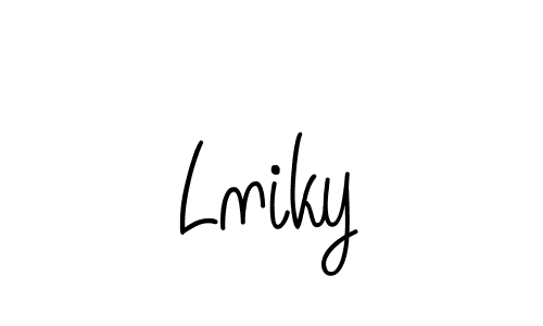 The best way (Angelique-Rose-font-FFP) to make a short signature is to pick only two or three words in your name. The name Lniky include a total of six letters. For converting this name. Lniky signature style 5 images and pictures png