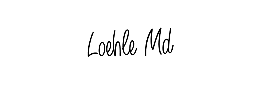 How to make Loehle Md name signature. Use Angelique-Rose-font-FFP style for creating short signs online. This is the latest handwritten sign. Loehle Md signature style 5 images and pictures png