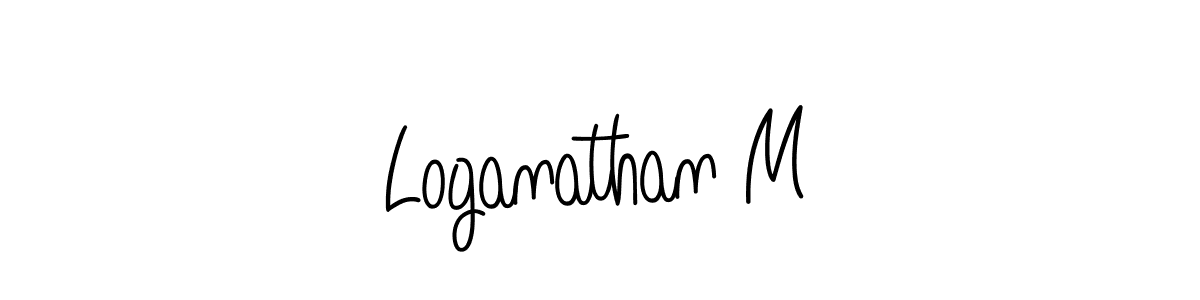 Use a signature maker to create a handwritten signature online. With this signature software, you can design (Angelique-Rose-font-FFP) your own signature for name Loganathan M. Loganathan M signature style 5 images and pictures png
