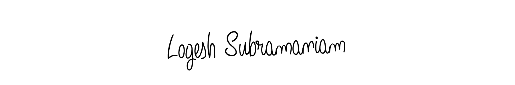 The best way (Angelique-Rose-font-FFP) to make a short signature is to pick only two or three words in your name. The name Logesh Subramaniam include a total of six letters. For converting this name. Logesh Subramaniam signature style 5 images and pictures png