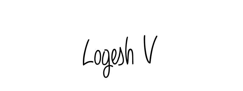 You should practise on your own different ways (Angelique-Rose-font-FFP) to write your name (Logesh V) in signature. don't let someone else do it for you. Logesh V signature style 5 images and pictures png