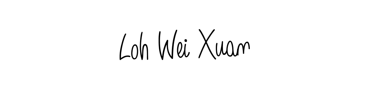 You should practise on your own different ways (Angelique-Rose-font-FFP) to write your name (Loh Wei Xuan) in signature. don't let someone else do it for you. Loh Wei Xuan signature style 5 images and pictures png