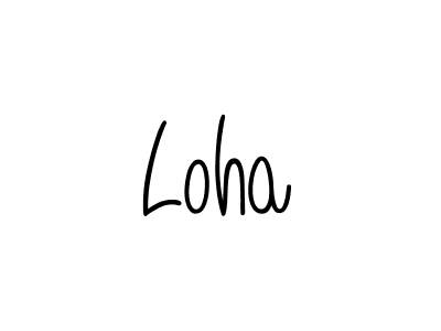 Use a signature maker to create a handwritten signature online. With this signature software, you can design (Angelique-Rose-font-FFP) your own signature for name Loha. Loha signature style 5 images and pictures png