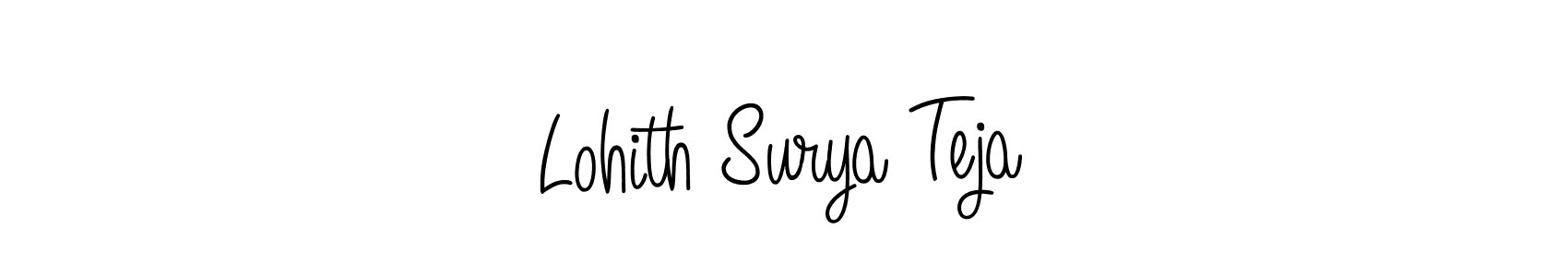 Use a signature maker to create a handwritten signature online. With this signature software, you can design (Angelique-Rose-font-FFP) your own signature for name Lohith Surya Teja. Lohith Surya Teja signature style 5 images and pictures png