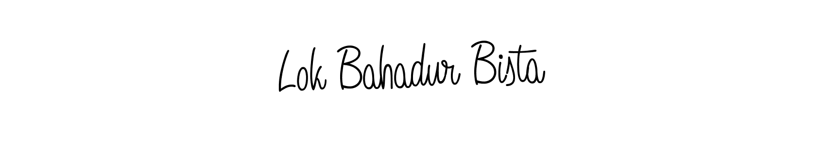 How to make Lok Bahadur Bista name signature. Use Angelique-Rose-font-FFP style for creating short signs online. This is the latest handwritten sign. Lok Bahadur Bista signature style 5 images and pictures png