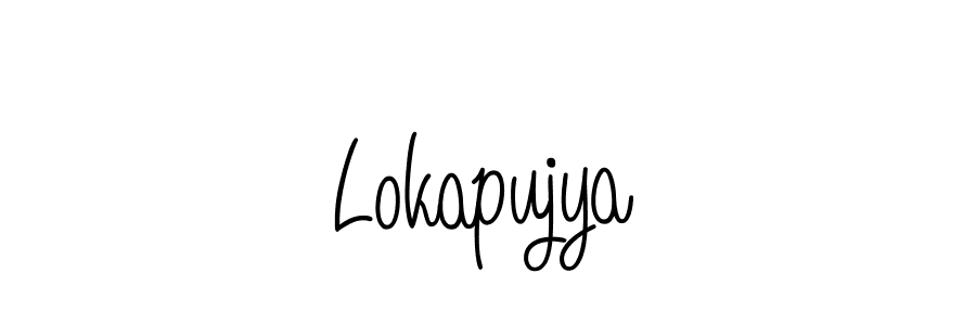 Design your own signature with our free online signature maker. With this signature software, you can create a handwritten (Angelique-Rose-font-FFP) signature for name Lokapujya. Lokapujya signature style 5 images and pictures png