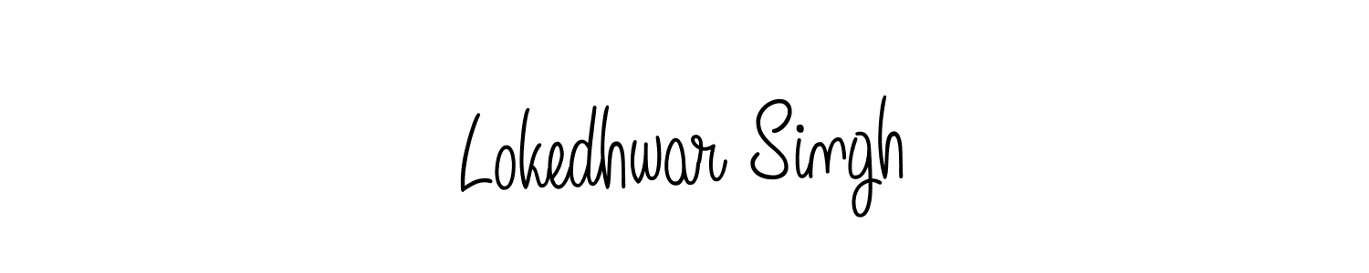 Make a beautiful signature design for name Lokedhwar Singh. With this signature (Angelique-Rose-font-FFP) style, you can create a handwritten signature for free. Lokedhwar Singh signature style 5 images and pictures png