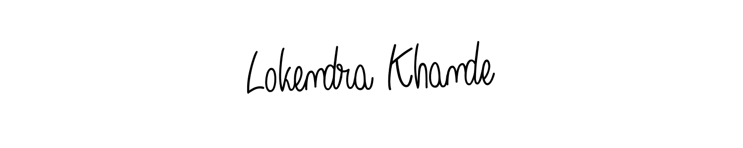 Use a signature maker to create a handwritten signature online. With this signature software, you can design (Angelique-Rose-font-FFP) your own signature for name Lokendra Khande. Lokendra Khande signature style 5 images and pictures png