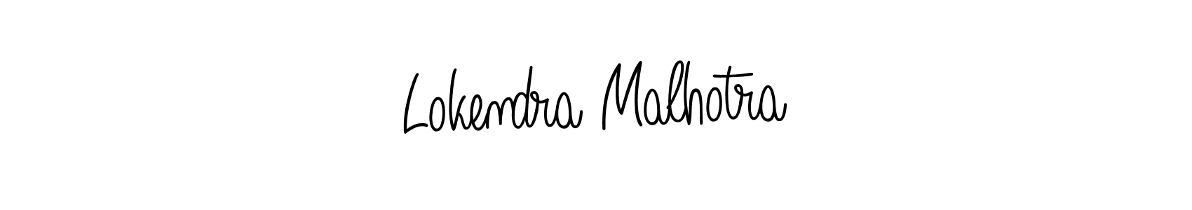 How to make Lokendra Malhotra name signature. Use Angelique-Rose-font-FFP style for creating short signs online. This is the latest handwritten sign. Lokendra Malhotra signature style 5 images and pictures png