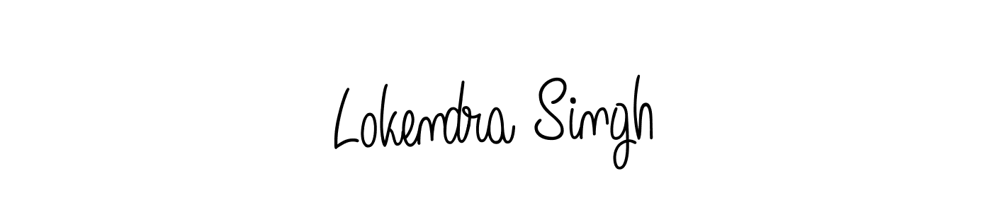 How to make Lokendra Singh name signature. Use Angelique-Rose-font-FFP style for creating short signs online. This is the latest handwritten sign. Lokendra Singh signature style 5 images and pictures png