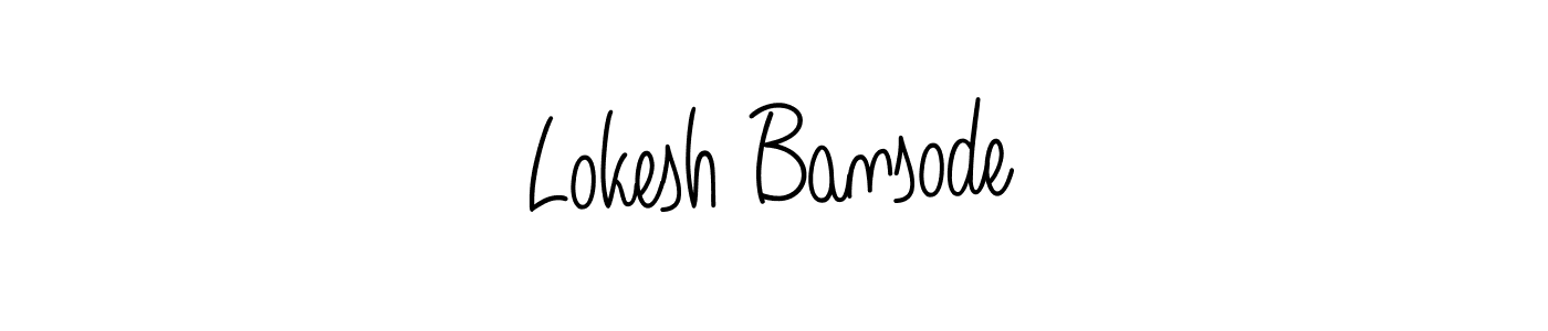 Use a signature maker to create a handwritten signature online. With this signature software, you can design (Angelique-Rose-font-FFP) your own signature for name Lokesh Bansode. Lokesh Bansode signature style 5 images and pictures png