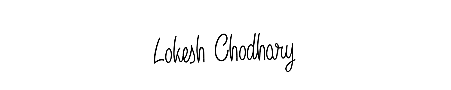 You should practise on your own different ways (Angelique-Rose-font-FFP) to write your name (Lokesh Chodhary) in signature. don't let someone else do it for you. Lokesh Chodhary signature style 5 images and pictures png