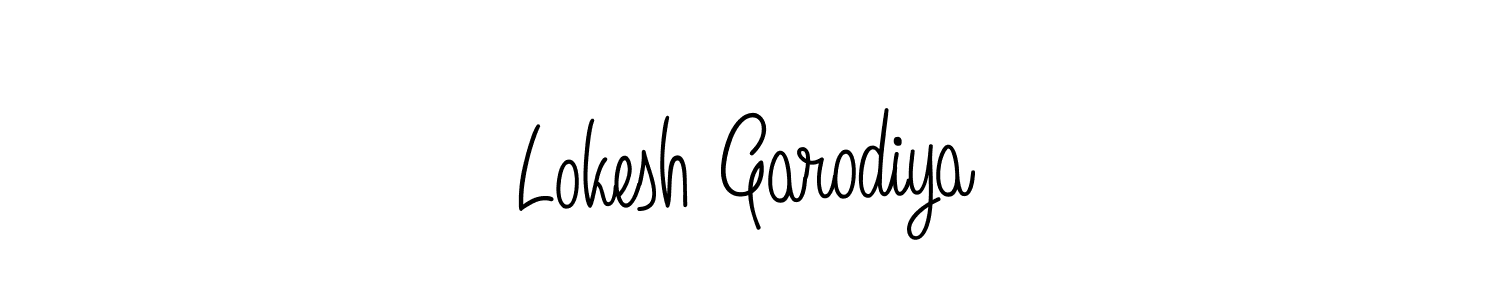 Make a beautiful signature design for name Lokesh Garodiya. With this signature (Angelique-Rose-font-FFP) style, you can create a handwritten signature for free. Lokesh Garodiya signature style 5 images and pictures png