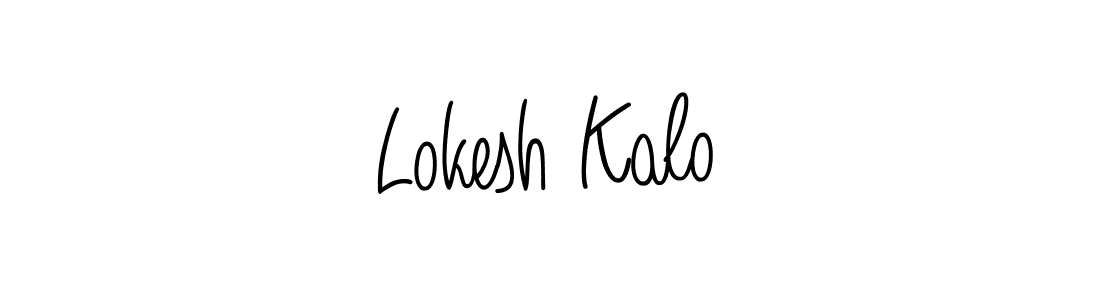 You should practise on your own different ways (Angelique-Rose-font-FFP) to write your name (Lokesh Kalo) in signature. don't let someone else do it for you. Lokesh Kalo signature style 5 images and pictures png