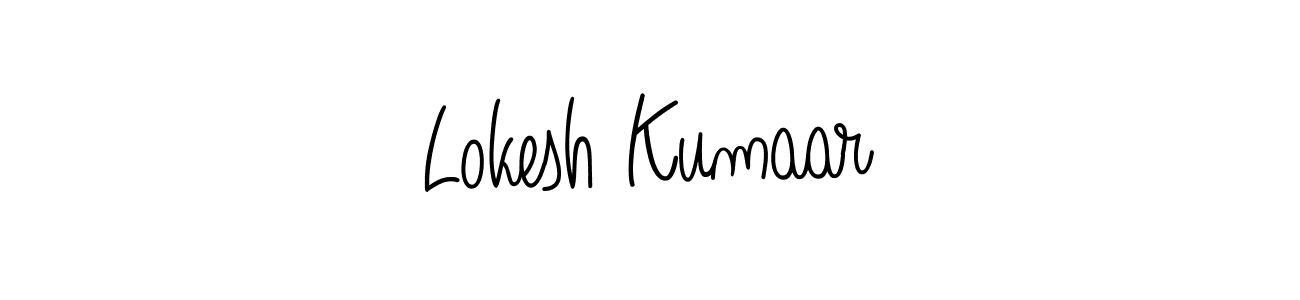 Make a beautiful signature design for name Lokesh Kumaar. With this signature (Angelique-Rose-font-FFP) style, you can create a handwritten signature for free. Lokesh Kumaar signature style 5 images and pictures png