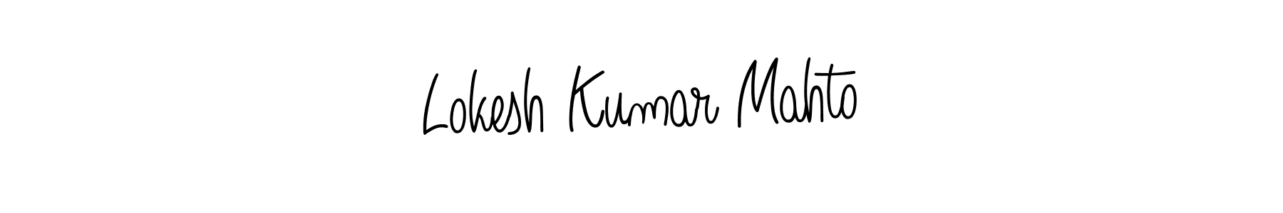 Design your own signature with our free online signature maker. With this signature software, you can create a handwritten (Angelique-Rose-font-FFP) signature for name Lokesh Kumar Mahto. Lokesh Kumar Mahto signature style 5 images and pictures png