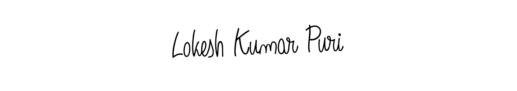 Use a signature maker to create a handwritten signature online. With this signature software, you can design (Angelique-Rose-font-FFP) your own signature for name Lokesh Kumar Puri. Lokesh Kumar Puri signature style 5 images and pictures png