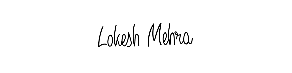 You should practise on your own different ways (Angelique-Rose-font-FFP) to write your name (Lokesh Mehra) in signature. don't let someone else do it for you. Lokesh Mehra signature style 5 images and pictures png