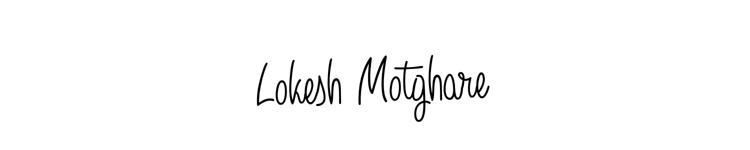 Use a signature maker to create a handwritten signature online. With this signature software, you can design (Angelique-Rose-font-FFP) your own signature for name Lokesh Motghare. Lokesh Motghare signature style 5 images and pictures png