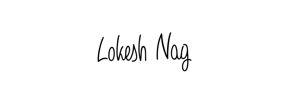 The best way (Angelique-Rose-font-FFP) to make a short signature is to pick only two or three words in your name. The name Lokesh Nag include a total of six letters. For converting this name. Lokesh Nag signature style 5 images and pictures png