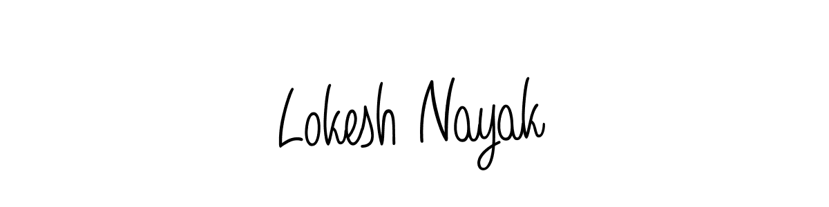 You should practise on your own different ways (Angelique-Rose-font-FFP) to write your name (Lokesh Nayak) in signature. don't let someone else do it for you. Lokesh Nayak signature style 5 images and pictures png