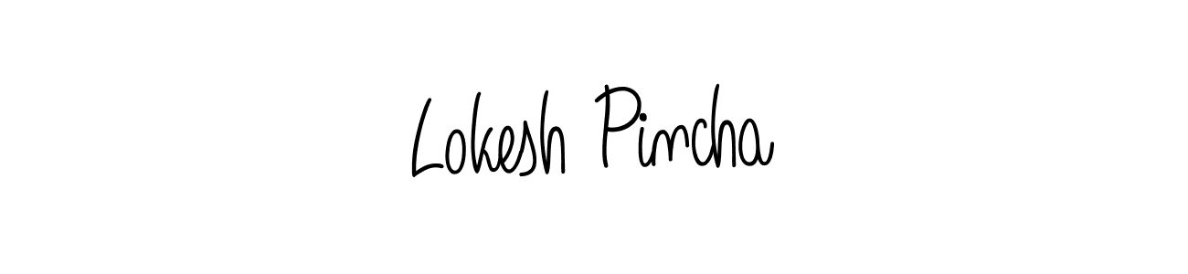 How to make Lokesh Pincha name signature. Use Angelique-Rose-font-FFP style for creating short signs online. This is the latest handwritten sign. Lokesh Pincha signature style 5 images and pictures png