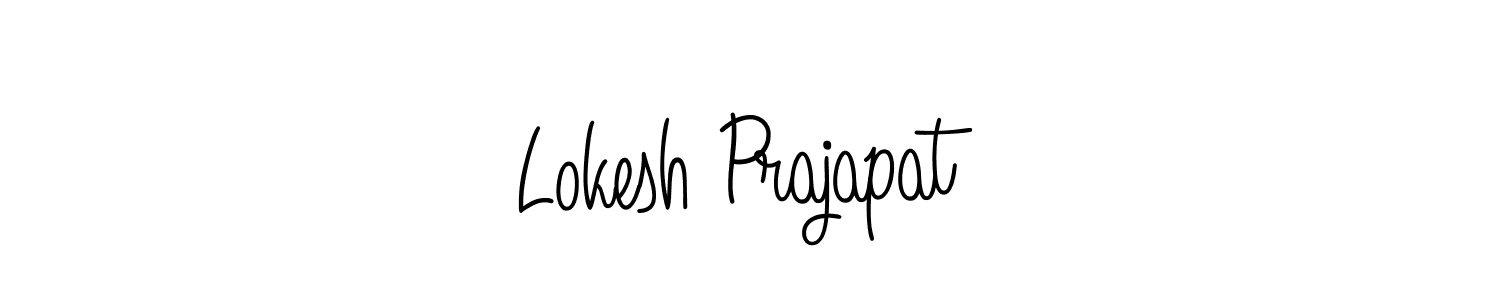 How to make Lokesh Prajapat name signature. Use Angelique-Rose-font-FFP style for creating short signs online. This is the latest handwritten sign. Lokesh Prajapat signature style 5 images and pictures png