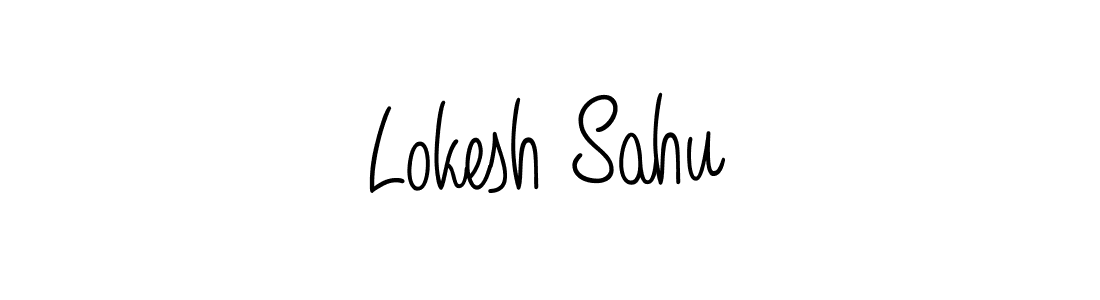 Use a signature maker to create a handwritten signature online. With this signature software, you can design (Angelique-Rose-font-FFP) your own signature for name Lokesh Sahu. Lokesh Sahu signature style 5 images and pictures png