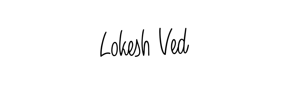 Use a signature maker to create a handwritten signature online. With this signature software, you can design (Angelique-Rose-font-FFP) your own signature for name Lokesh Ved. Lokesh Ved signature style 5 images and pictures png