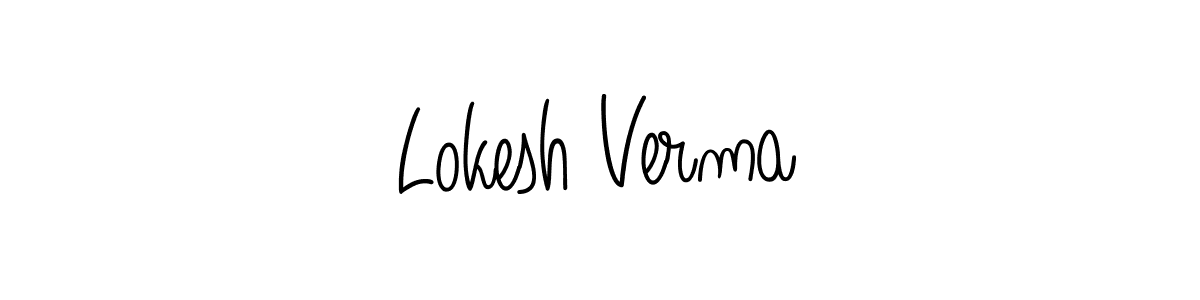 You should practise on your own different ways (Angelique-Rose-font-FFP) to write your name (Lokesh Verma) in signature. don't let someone else do it for you. Lokesh Verma signature style 5 images and pictures png