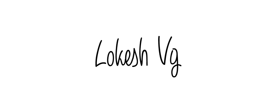 Use a signature maker to create a handwritten signature online. With this signature software, you can design (Angelique-Rose-font-FFP) your own signature for name Lokesh Vg. Lokesh Vg signature style 5 images and pictures png