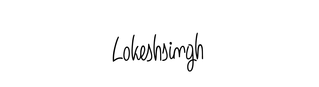Use a signature maker to create a handwritten signature online. With this signature software, you can design (Angelique-Rose-font-FFP) your own signature for name Lokeshsingh. Lokeshsingh signature style 5 images and pictures png