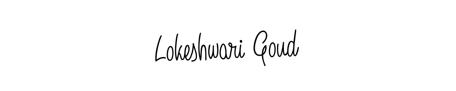 Also we have Lokeshwari Goud name is the best signature style. Create professional handwritten signature collection using Angelique-Rose-font-FFP autograph style. Lokeshwari Goud signature style 5 images and pictures png