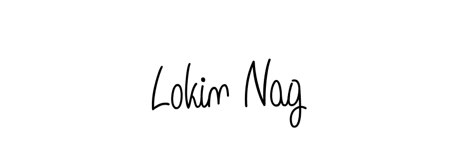 Use a signature maker to create a handwritten signature online. With this signature software, you can design (Angelique-Rose-font-FFP) your own signature for name Lokin Nag. Lokin Nag signature style 5 images and pictures png