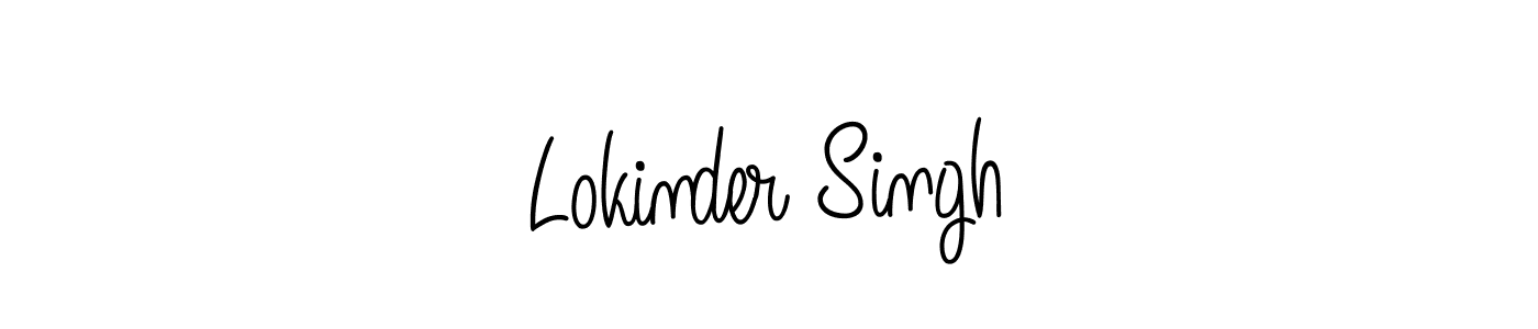 You should practise on your own different ways (Angelique-Rose-font-FFP) to write your name (Lokinder Singh) in signature. don't let someone else do it for you. Lokinder Singh signature style 5 images and pictures png