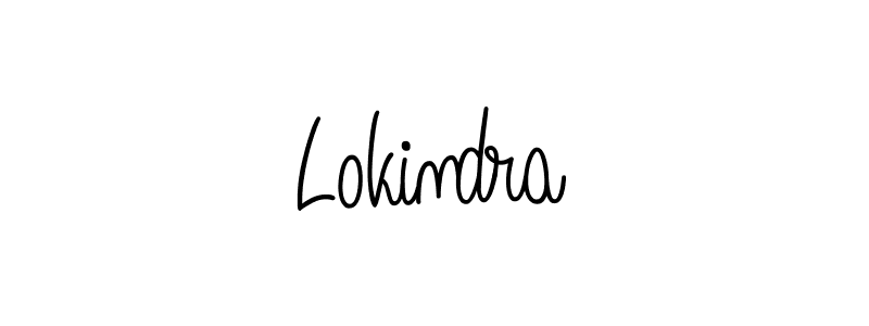 Make a beautiful signature design for name Lokindra. With this signature (Angelique-Rose-font-FFP) style, you can create a handwritten signature for free. Lokindra signature style 5 images and pictures png