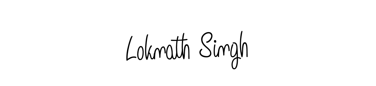 Use a signature maker to create a handwritten signature online. With this signature software, you can design (Angelique-Rose-font-FFP) your own signature for name Loknath Singh. Loknath Singh signature style 5 images and pictures png