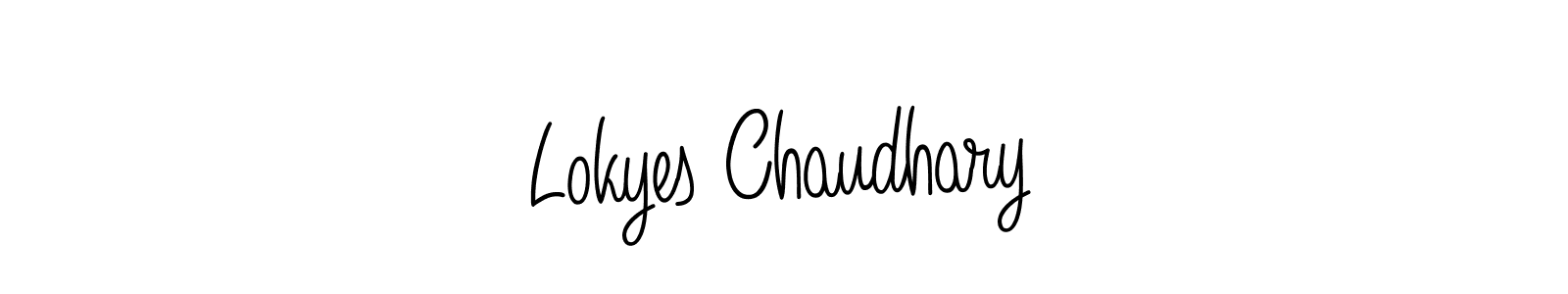 Make a beautiful signature design for name Lokyes Chaudhary. With this signature (Angelique-Rose-font-FFP) style, you can create a handwritten signature for free. Lokyes Chaudhary signature style 5 images and pictures png