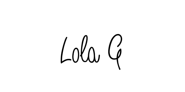 Make a beautiful signature design for name Lola G. With this signature (Angelique-Rose-font-FFP) style, you can create a handwritten signature for free. Lola G signature style 5 images and pictures png