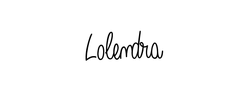 Make a beautiful signature design for name Lolendra. With this signature (Angelique-Rose-font-FFP) style, you can create a handwritten signature for free. Lolendra signature style 5 images and pictures png