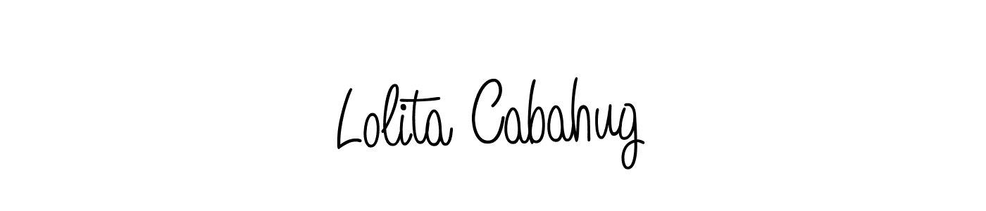 Use a signature maker to create a handwritten signature online. With this signature software, you can design (Angelique-Rose-font-FFP) your own signature for name Lolita Cabahug. Lolita Cabahug signature style 5 images and pictures png
