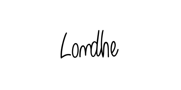 Use a signature maker to create a handwritten signature online. With this signature software, you can design (Angelique-Rose-font-FFP) your own signature for name Londhe. Londhe signature style 5 images and pictures png