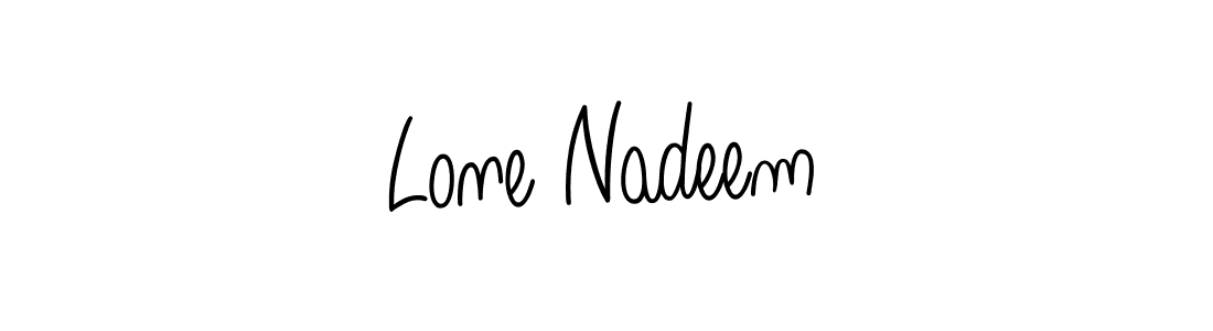 Lone Nadeem stylish signature style. Best Handwritten Sign (Angelique-Rose-font-FFP) for my name. Handwritten Signature Collection Ideas for my name Lone Nadeem. Lone Nadeem signature style 5 images and pictures png